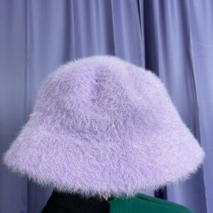 Stylish Fuzzy Purple Bucket Hat